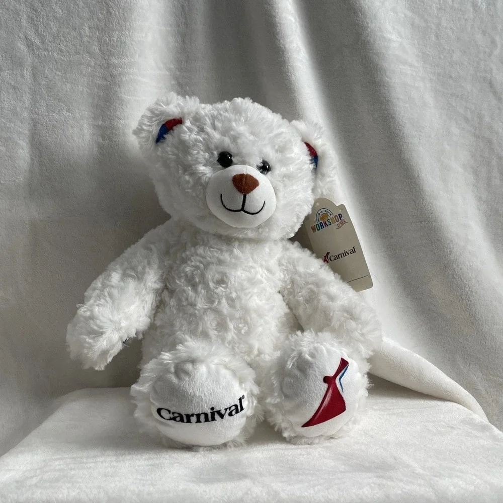 Build A Bear Carnival Cruise Ship Plush Bear Logo Red & White Stuffed Animal